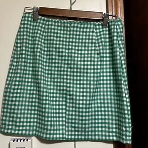 LOVE ON A HANGER | green plaid skirt